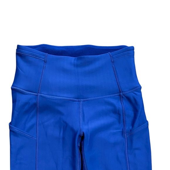Lululemon Fast And Free High Rise Fleece Tight 28" Psychic Blue Size 2 - Picture 3 of 7